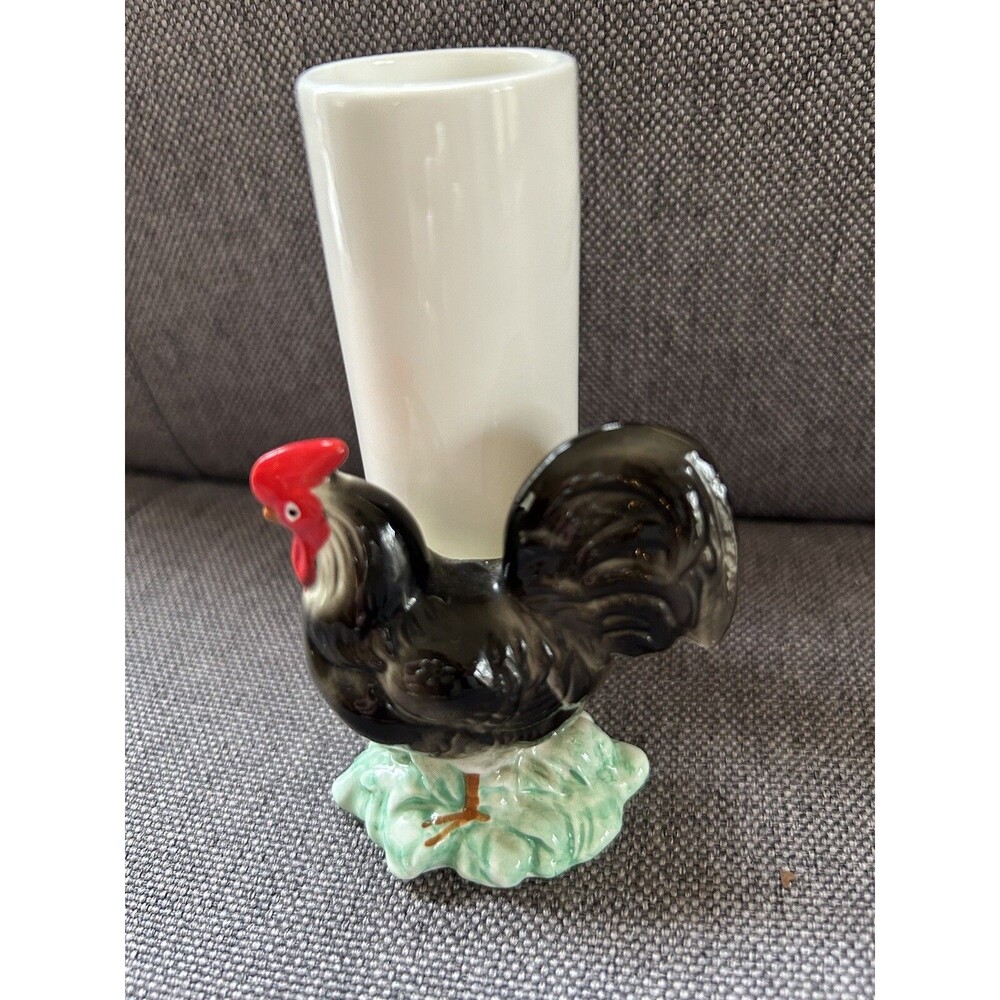 Vintage 1986 The Haldon Group Ceramic Majolica Chicken Candle/toothpick Holder - Picture 2 of 10